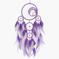 Suspension décorative à plumes 40 x 85 cm en métal violet et blanc style bohème