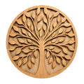 Décoration murale ronde 60 cm en bois naturel arbre ajouré style naturel