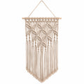 Tenture murale macramé 60 x 100 cm coton beige style bohème