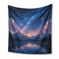 Tenture murale 150 x 130 cm en polyester bleu paysage nocturne décorative