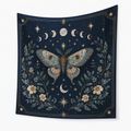 Tapisserie murale 150 x 130 cm en polyester bleu nuit décor papillon céleste