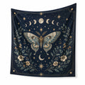 Tapisserie murale 150 x 130 cm en polyester bleu nuit décor papillon céleste